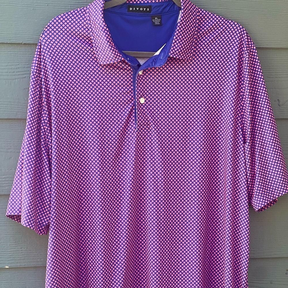 Purple Men's Polo Shirt Divots XL